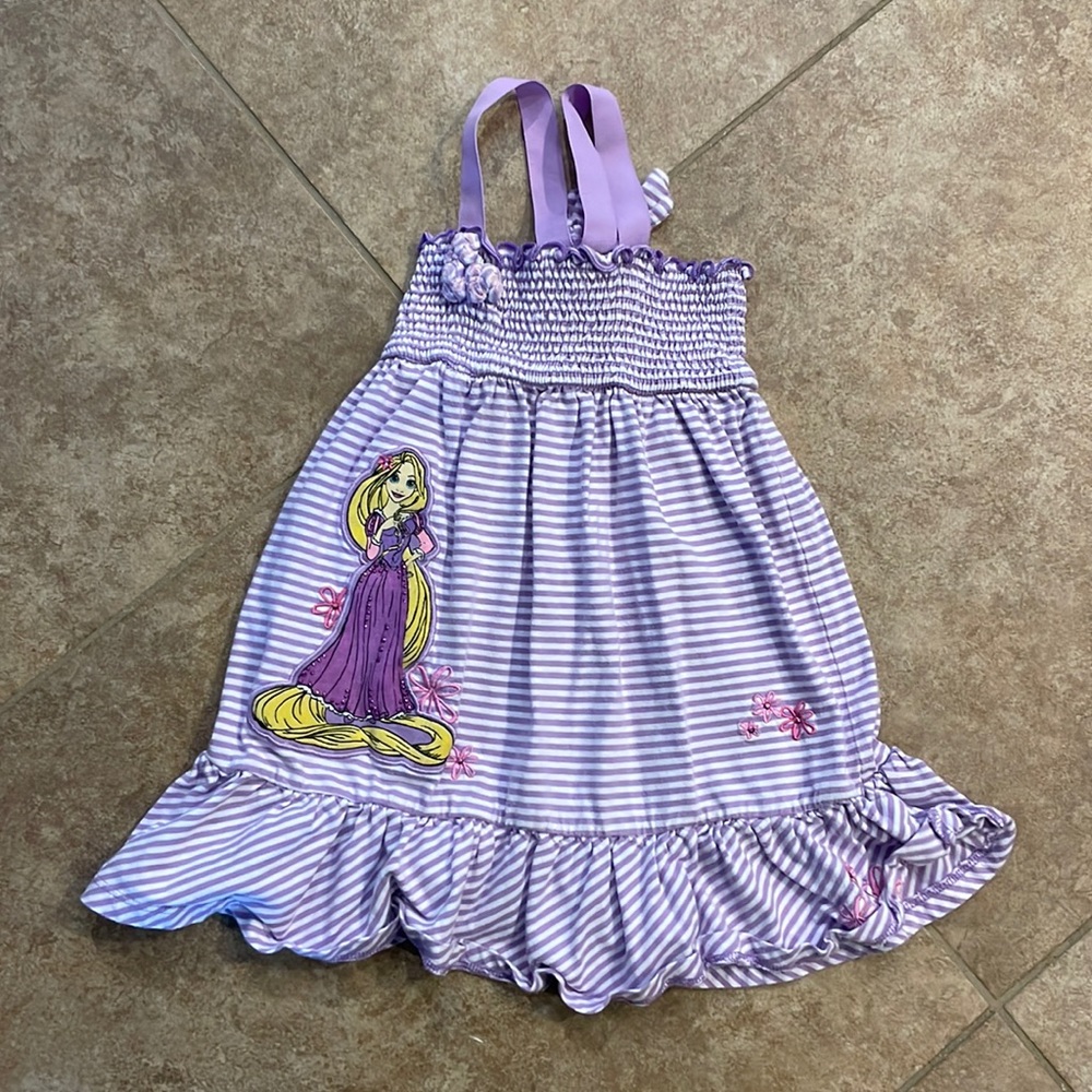 Disney Rapunzel ribbon tank dress size 4-XS